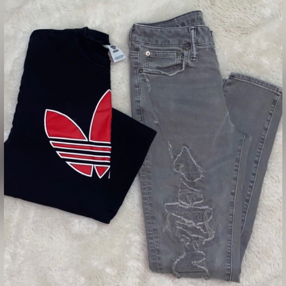 Boys Set- Teenager American Eagle Jeans Sz 29/32 Adidas TShirt Sz Small